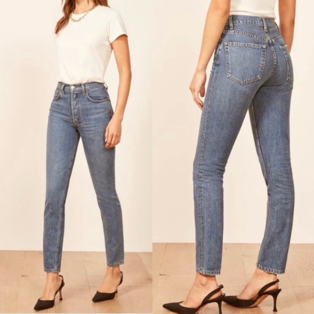 Reformation Melissa High and Skinny Jean in Baltic Wash Size 24